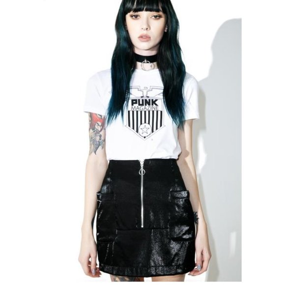 Honey Punch Dresses & Skirts - HONEY PUNCH  Dolls Kill  'Black Noise' mini skirt